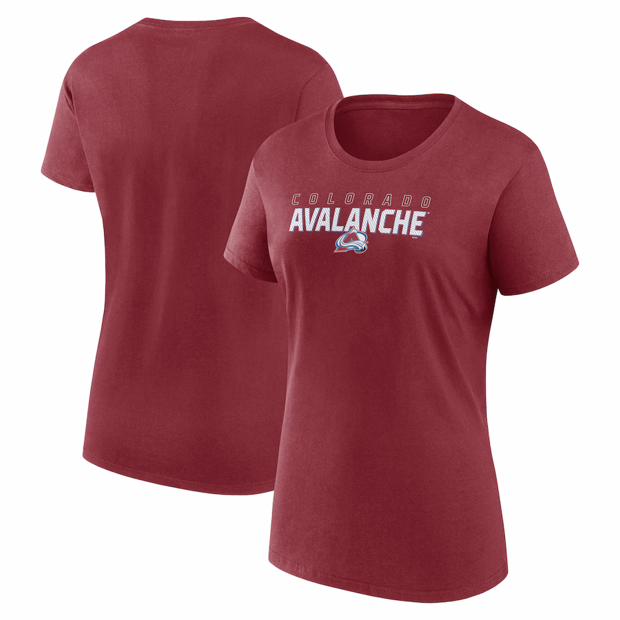 Women's Colorado Avalanche Burgundy Launch Scoop Neck T-Shirt - Jersey