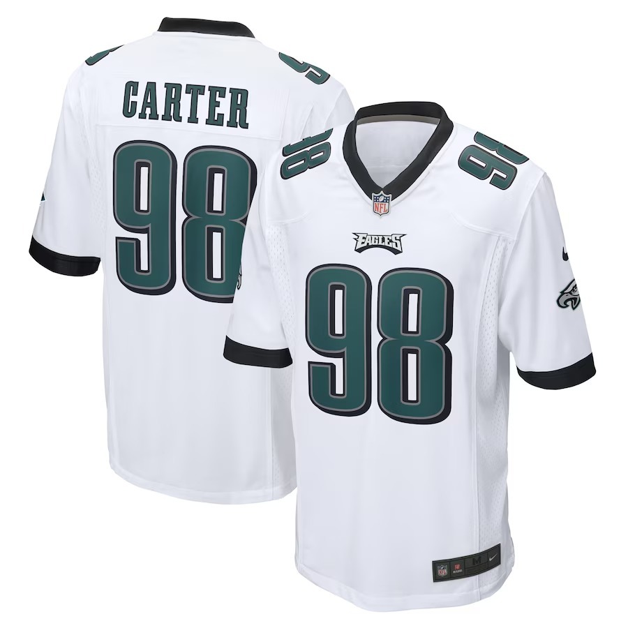 Men's Philadelphia Eagles Jalen Carter Nike  White  Game Jersey - Jersey