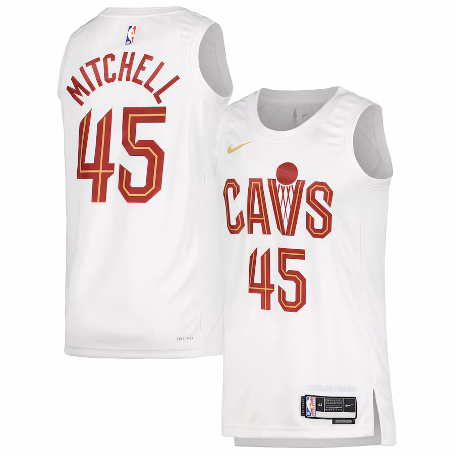 Unisex Cleveland Cavaliers Donovan Mitchell Nike White Swingman Jersey - Association Edition - Jersey