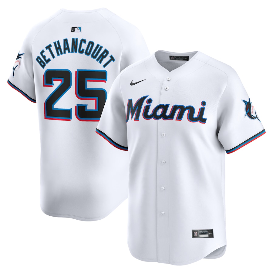 Men's Miami Marlins Christian Bethancourt Nike White Home Limited Player Jersey - Jersey