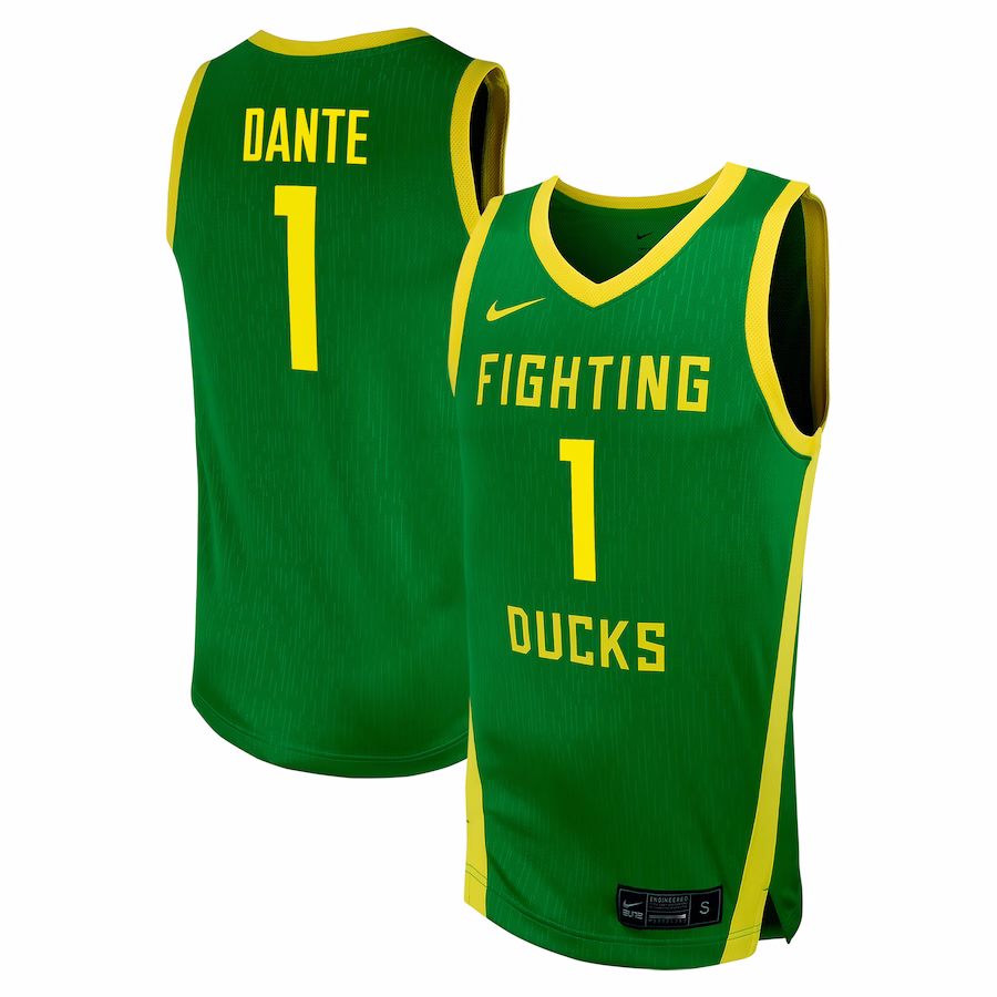 N'Faly Dante Oregon Ducks Nike NIL Basketball Replica Player Jersey - Green - Jersey