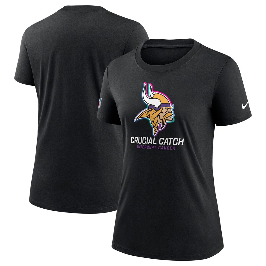 Women's Minnesota Vikings  Nike Black 2024 NFL Crucial Catch Tri-Blend T-Shirt - Jersey
