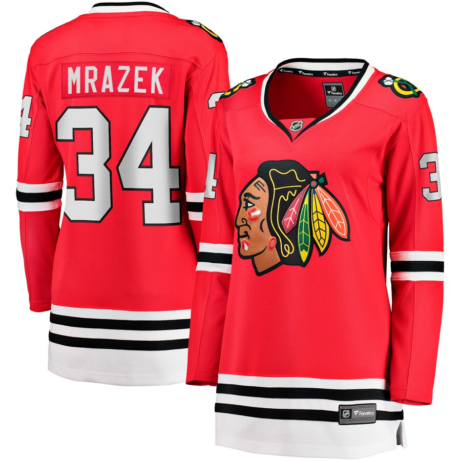 Women's Chicago Blackhawks Petr Mrazek Fanatics Branded Red Home Breakaway Player Jersey - Jersey