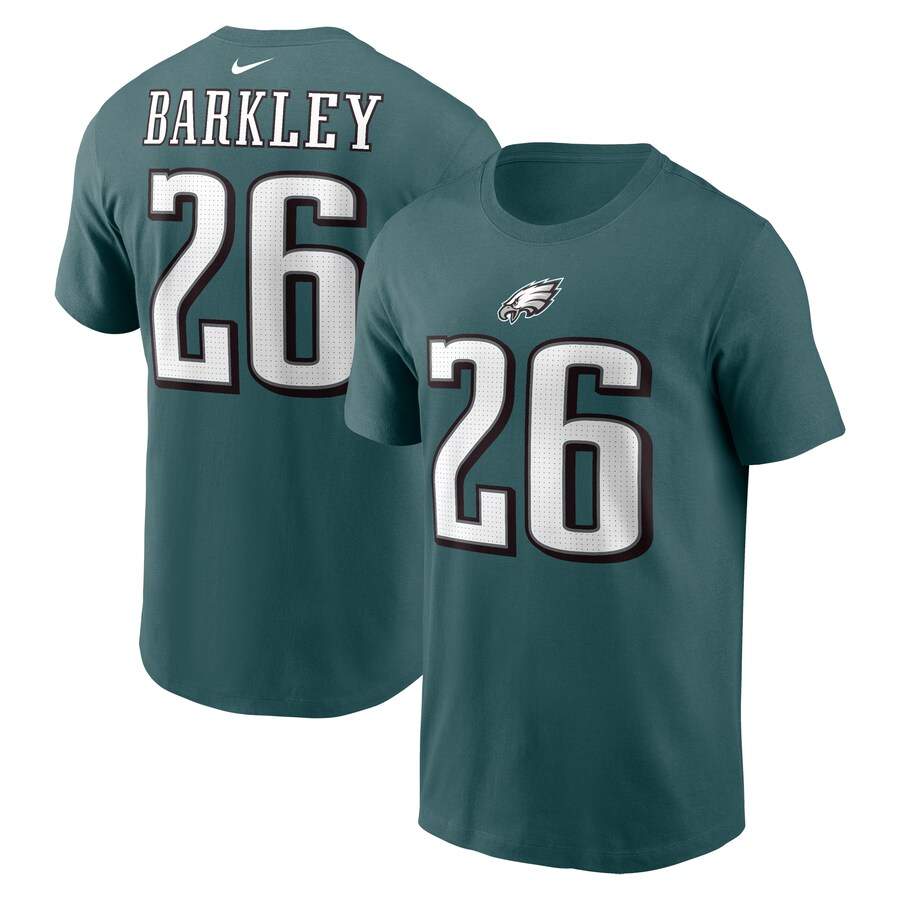 Men's Philadelphia Eagles Saquon Barkley Nike Midnight Green Player Name & Number T-Shirt - Jersey
