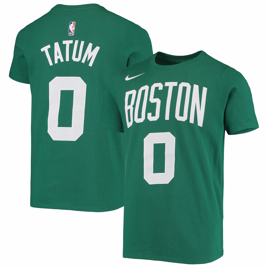 Youth Boston Celtics Jayson Tatum Nike Kelly Green Logo Name & Number Performance T-Shirt - Jersey