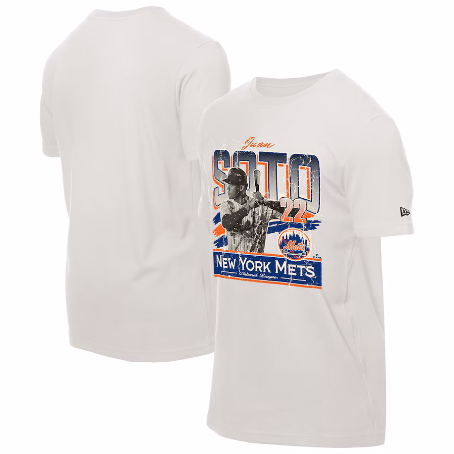 Men's New York Mets Juan Soto New Era Cream Batter Up T-Shirt - Jersey
