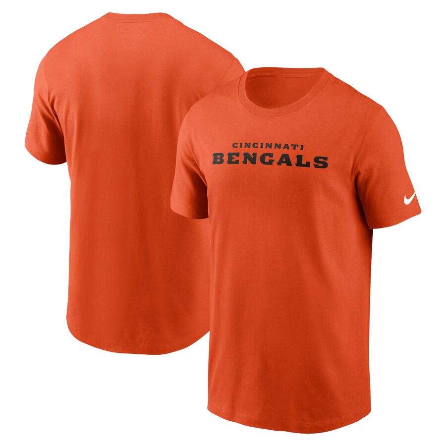 Men's Cincinnati Bengals Nike Orange Primetime Wordmark Essential T-Shirt - Jersey