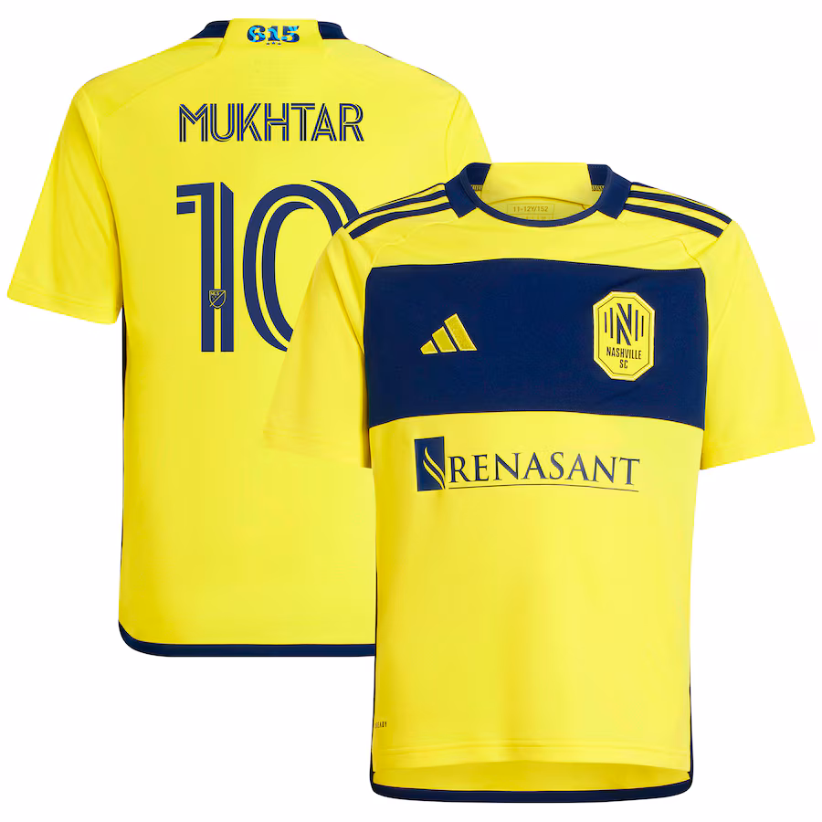 Youth Nashville SC Hany Mukhtar adidas Yellow 2024 The 615 Kit Replica Player Jersey - Jersey
