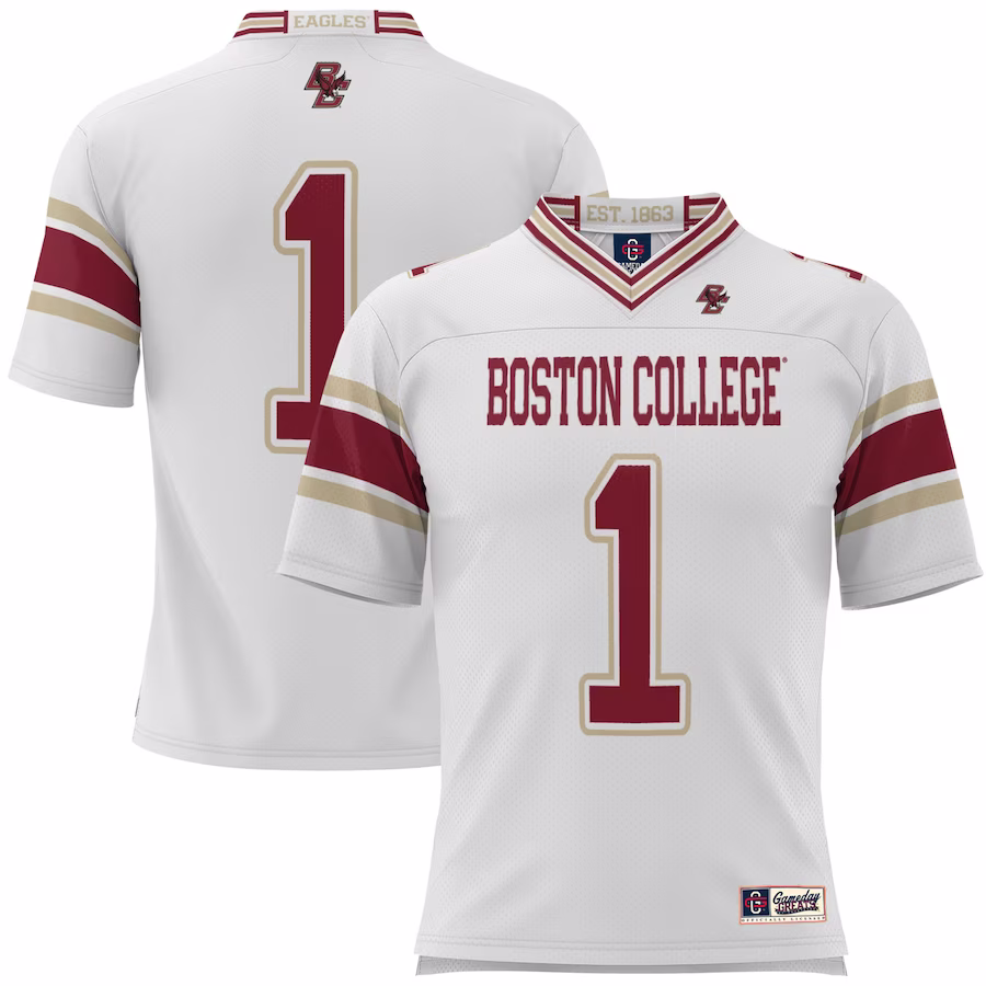 #1 Boston College Eagles GameDay Greats Youth Football Jersey - White - Jersey