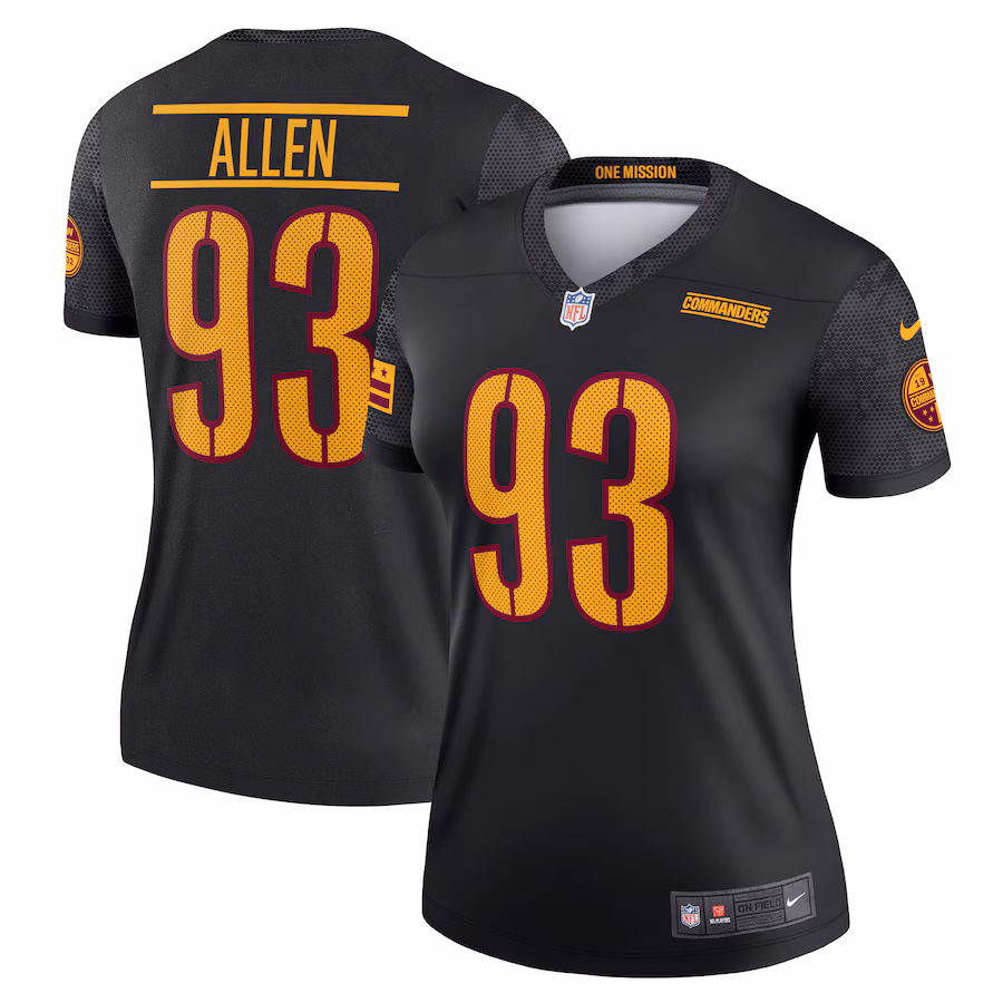 Women's Washington Commanders Jonathan Allen Nike Black Legend Jersey - Jersey