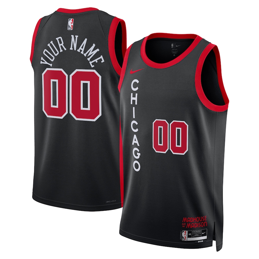 Unisex Chicago Bulls  Nike Black 2023/24 Custom Swingman Jersey - City Edition - Jersey