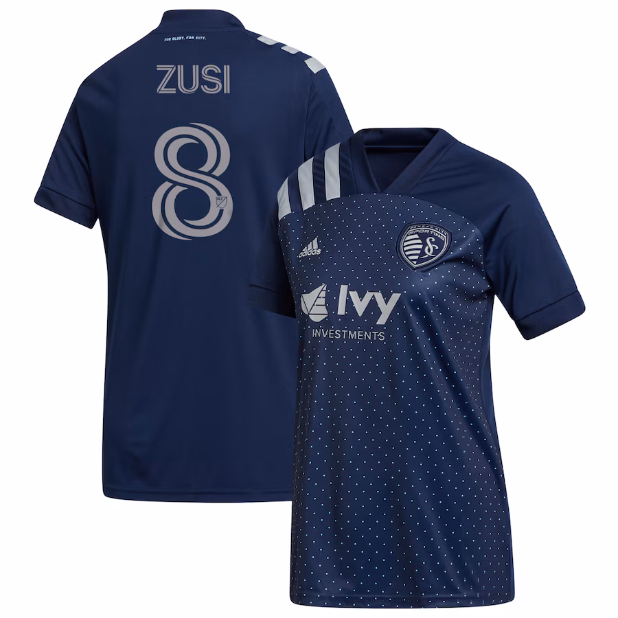 Women's Sporting Kansas City Graham Zusi adidas Navy 2020 Swiss Dots Replica Jersey - Jersey