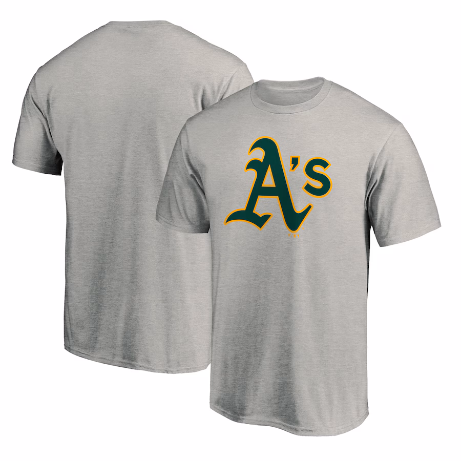 Men's Athletics Heathered Gray Official Team Logo T-Shirt - Jersey