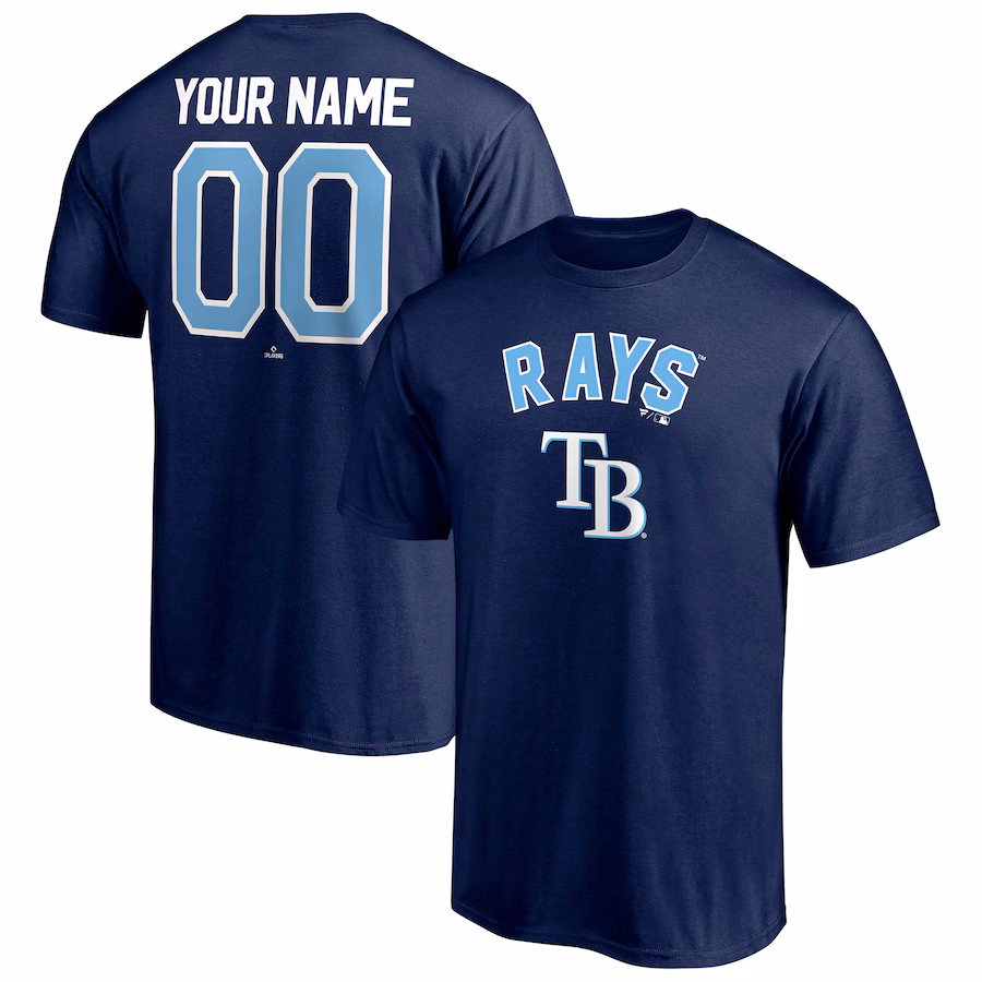 Men's Tampa Bay Rays Navy Personalized Team Winning Streak Name & Number T-Shirt - Jersey