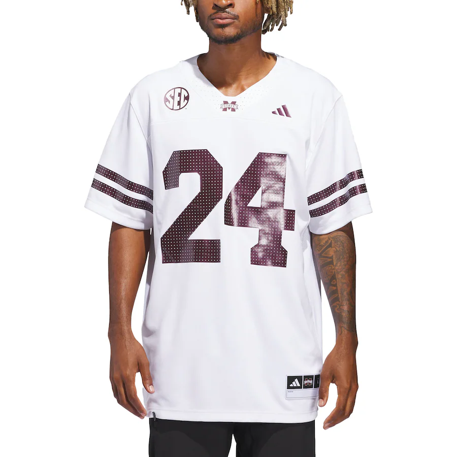 Men's adidas White Mississippi State Bulldogs White Out Jersey - Jersey