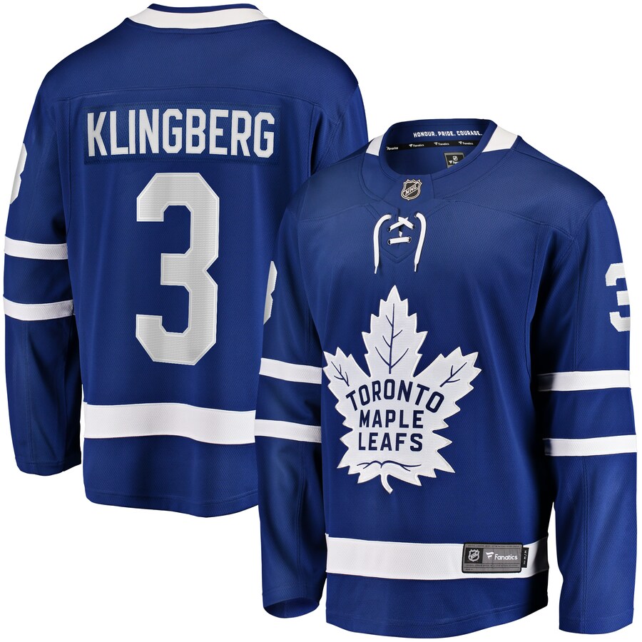 Men's Toronto Maple Leafs John Klingberg Fanatics Branded Blue Home Breakaway Jersey - Jersey