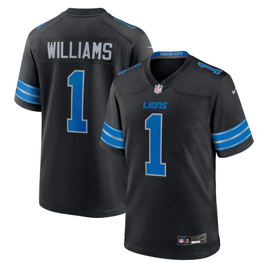 Men's Detroit Lions Jameson Williams Nike Black 2nd Alternate Game Player Jersey - Jersey