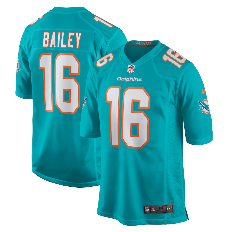 Men's Miami Dolphins Jake Bailey Nike Aqua Game Player Jersey - Jersey