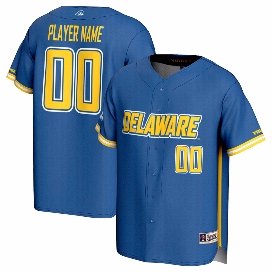 Delaware Fightin' Blue Hens GameDay Greats NIL Pick-A-Player Baseball Lightweight Jersey - Royal - Jersey