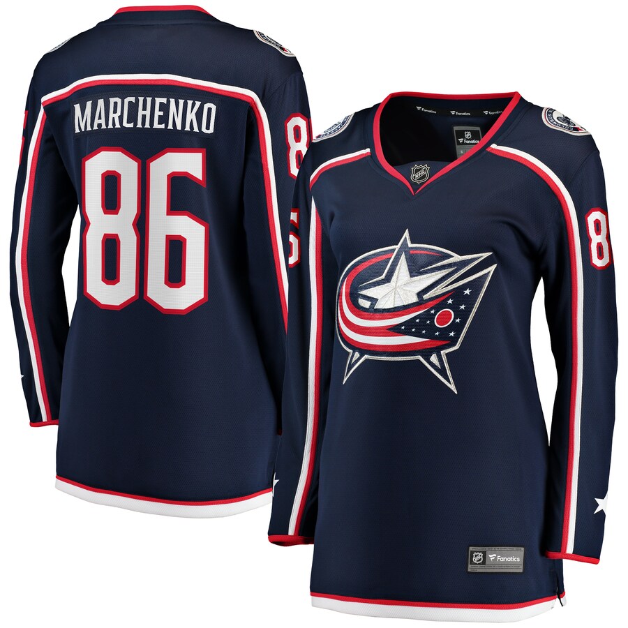 Women's Columbus Blue Jackets Kirill Marchenko Fanatics Branded Navy Home Breakaway Player Jersey - Jersey