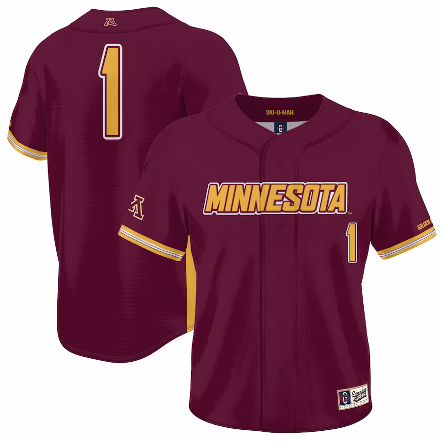 #1 Minnesota Golden Gophers GameDay Greats Youth Baseball Jersey Lightweight - Maroon - Jersey