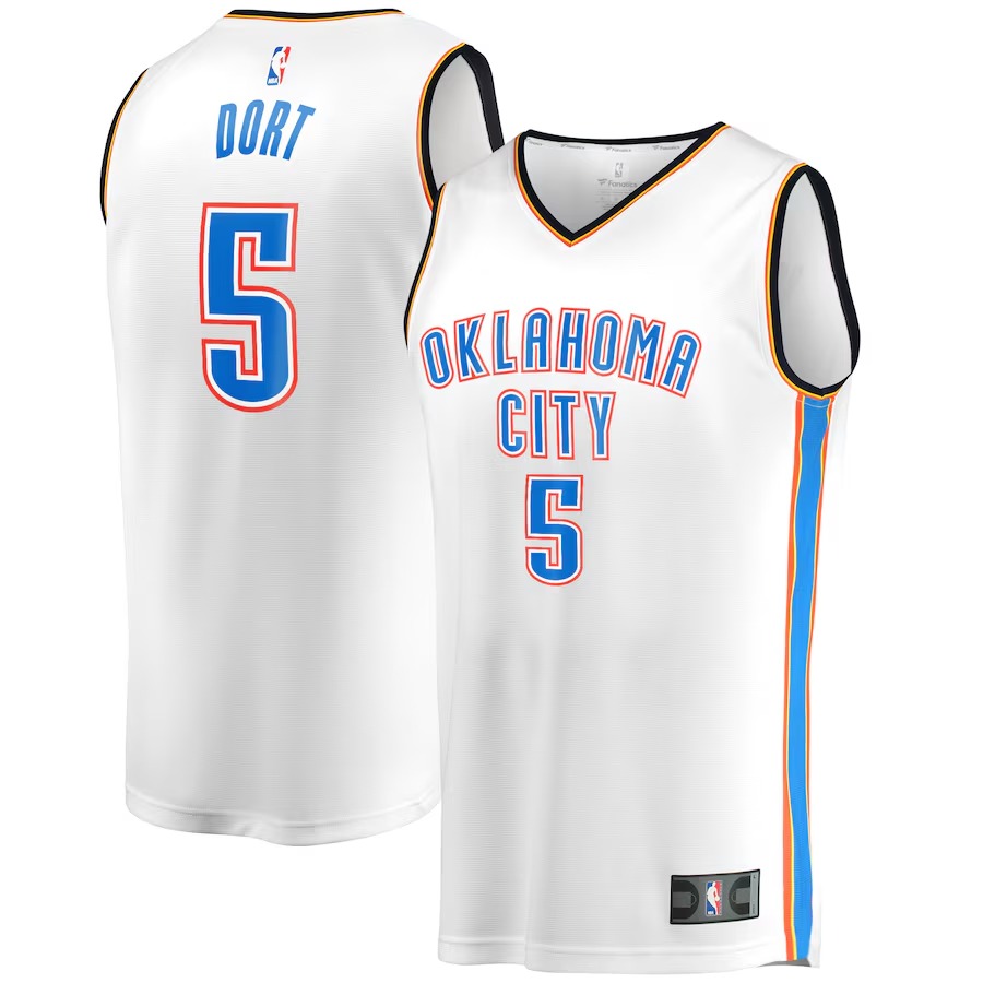 Men's Oklahoma City Thunder Luguentz Dort Fanatics White Fast Break Player Jersey - Association Edition - Jersey