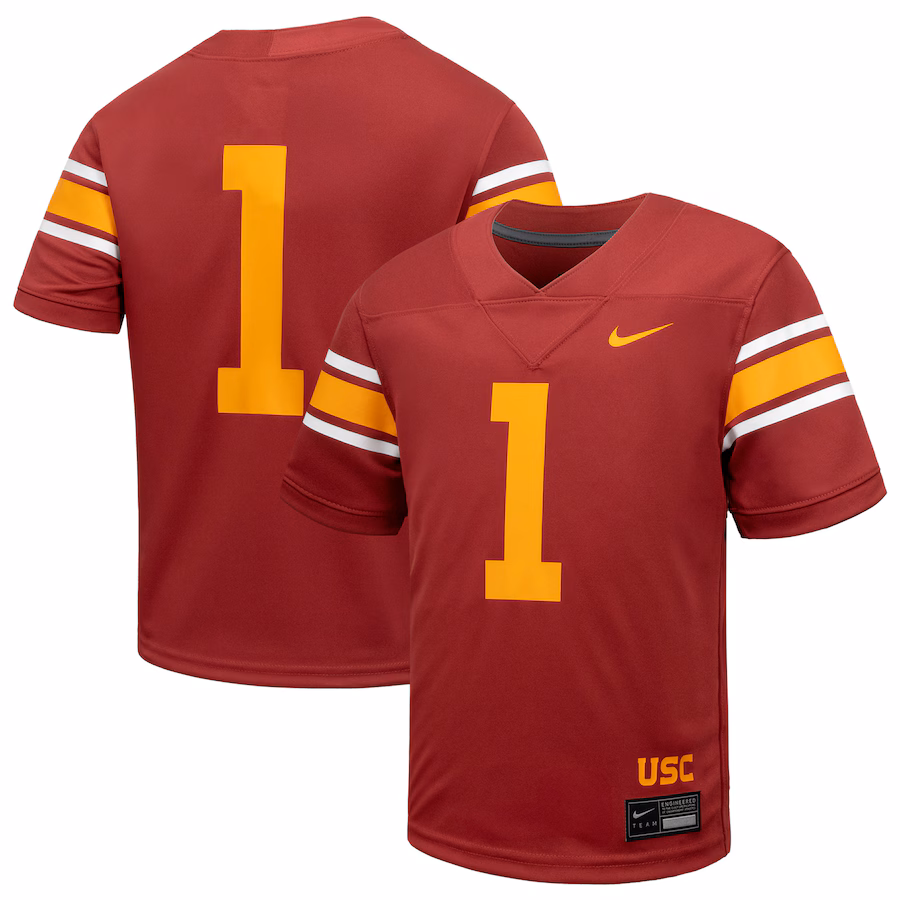 Youth Nike #1 Cardinal USC Trojans Alternate Untouchable Football Jersey - Jersey