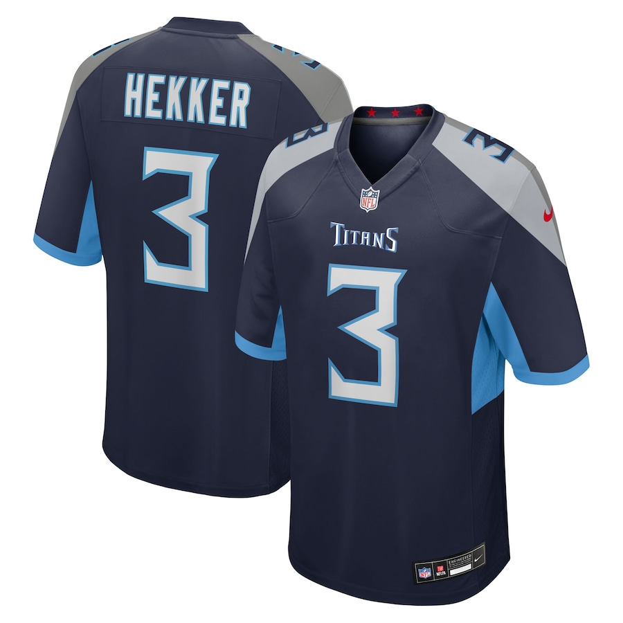 Men's Tennessee Titans Johnny Hekker Nike Navy Team Game Jersey - Jersey
