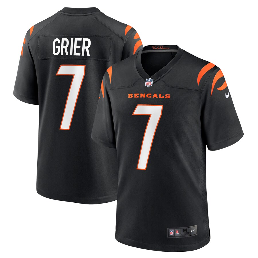 Men's Cincinnati Bengals Will Grier Nike  Black Team Game Jersey - Jersey