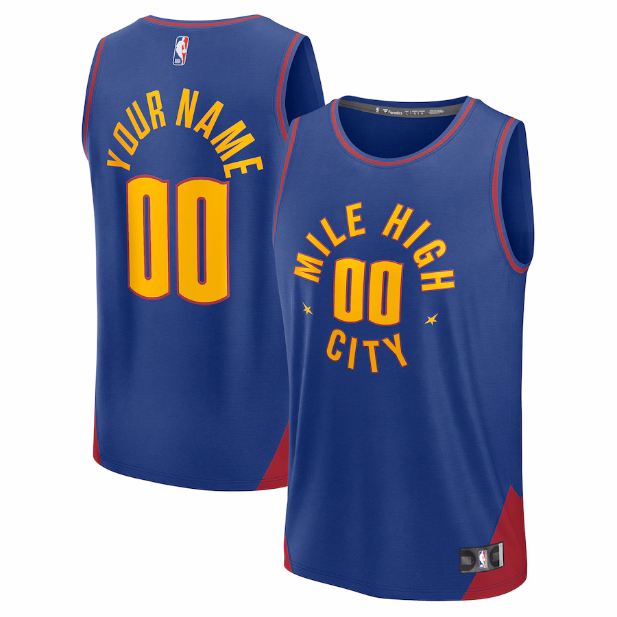 Men's Denver Nuggets Fanatics Blue Fast Break Custom Jersey - Statement Edition - Jersey