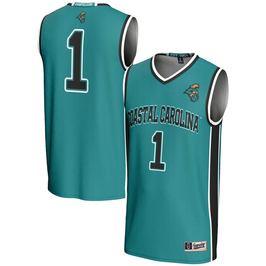 Youth GameDay Greats Light Blue #1 Coastal Carolina Chanticleers Lightweight Basketball Jersey - Jersey