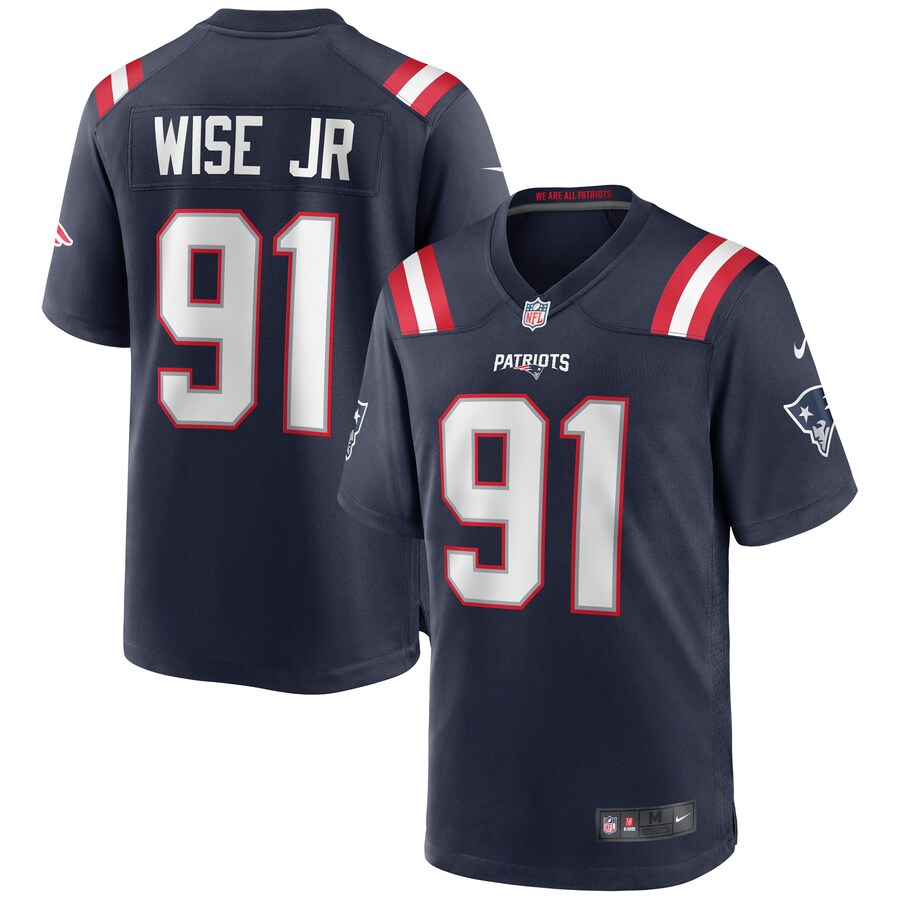 Men's New England Patriots Deatrich Wise Jr. Nike Navy Game Jersey - Jersey
