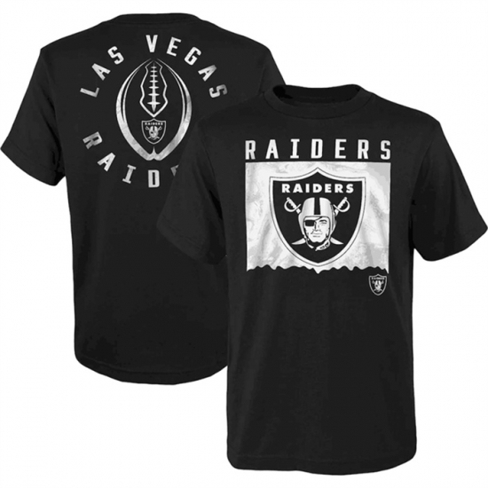 Men's Las Vegas Raiders Black Preschool Liquid Camo Logo T Shirt - Jersey