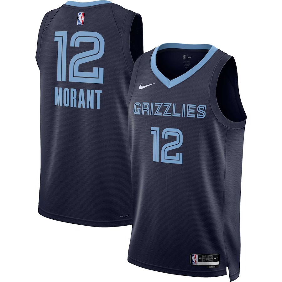 Unisex Memphis Grizzlies Ja Morant Nike Navy Swingman Jersey - Icon Edition - Jersey