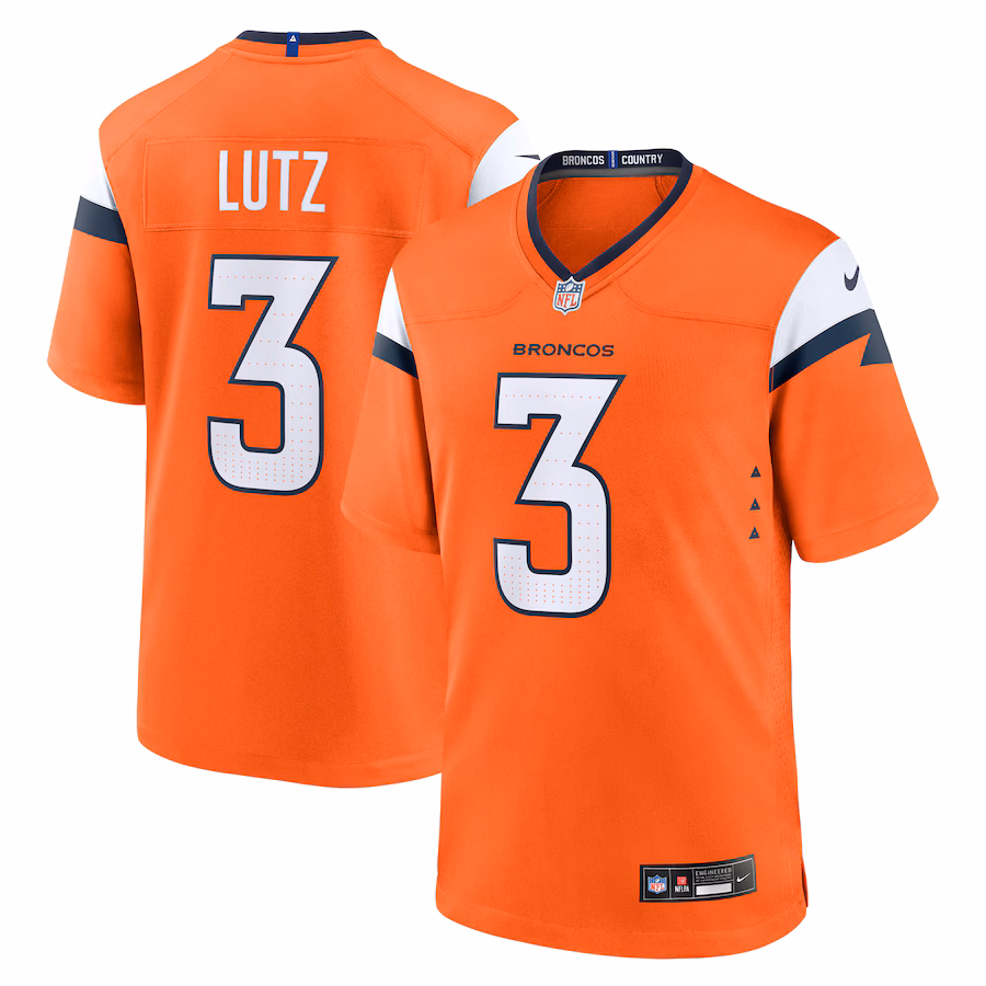 Men's Denver Broncos Wil Lutz Nike Orange Team Game Jersey - Jersey