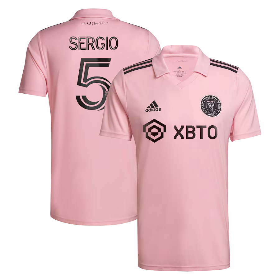 Men's Inter Miami CF Sergio Busquets adidas Pink 2023 The Heart Beat Kit Replica Player Jersey - Jersey