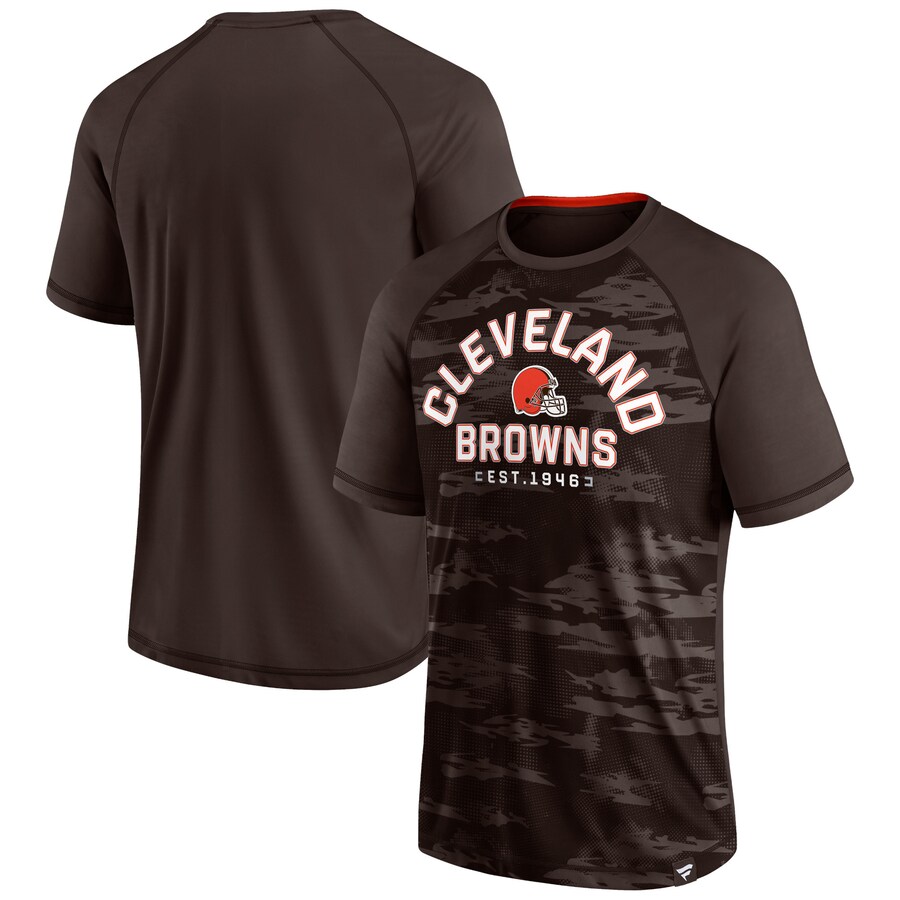 Men's Cleveland Browns Fanatics Brown Hail Mary Raglan T-Shirt - Jersey