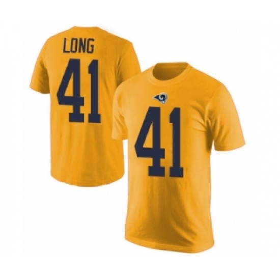 Men's Los Angeles Rams #41 David Long Gold Rush Pride Name & Number T-Shirt - Jersey