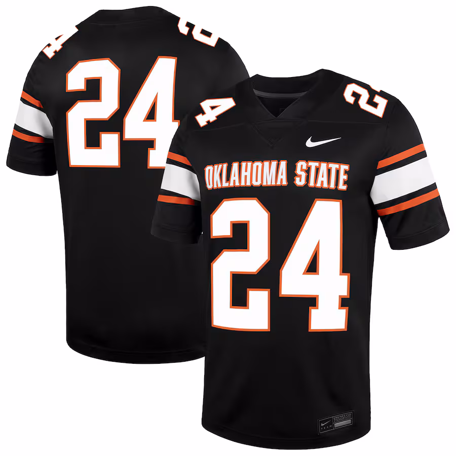 Men's Nike #24 Black Oklahoma State Cowboys Untouchable Football Jersey - Jersey
