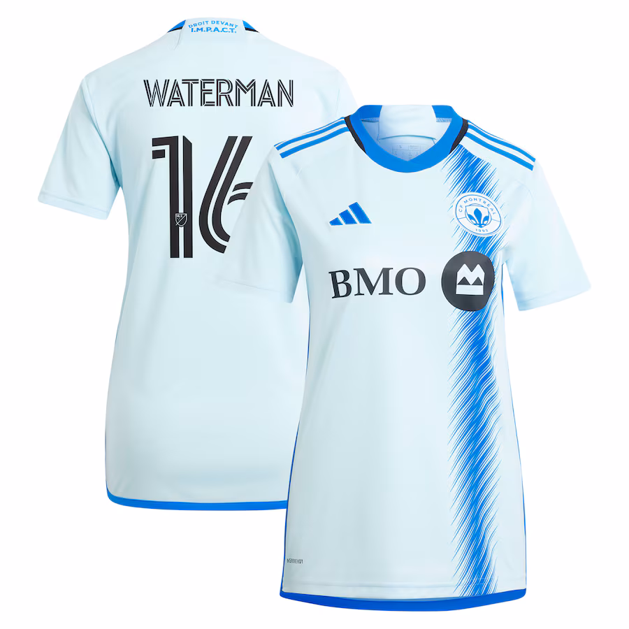 Women's CF Montreal Joel Waterman adidas Light Blue 2024 La Main Replica Player Jersey - Jersey