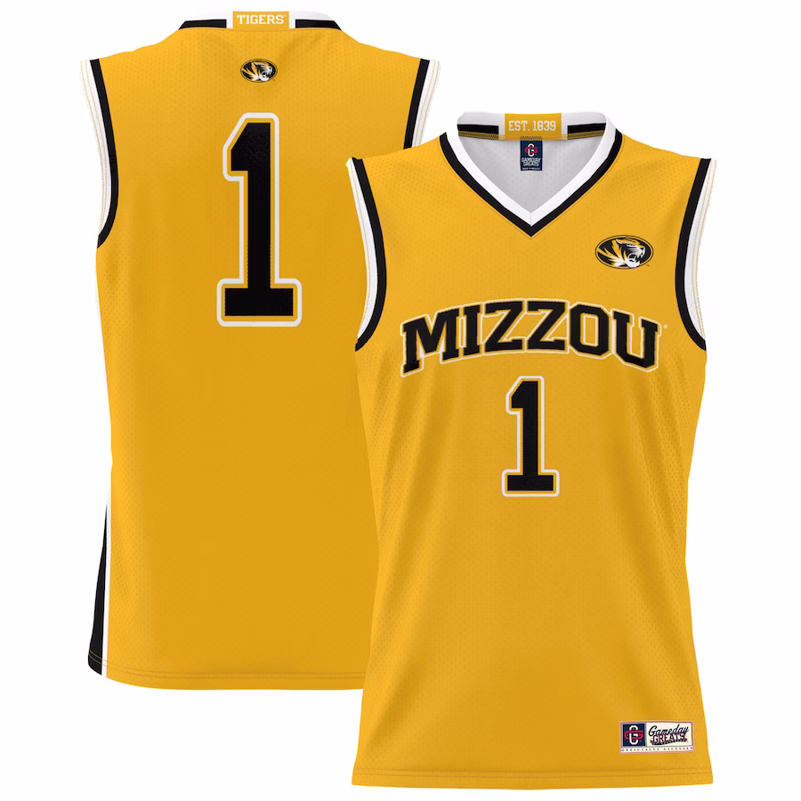#1 Missouri Tigers GameDay Greats Youth Lightweight Basketball Jersey - Gold - Jersey