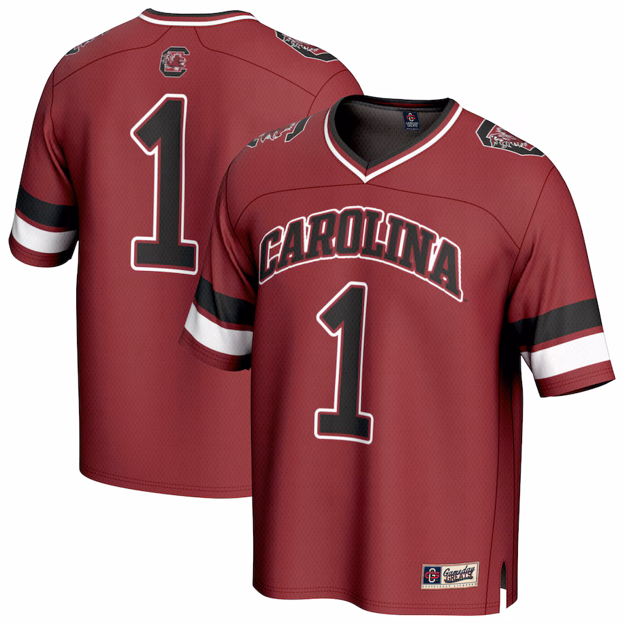 GameDay Greats #1 Garnet South Carolina Gamecocks Lightweight Collegiate Football Fashion Jersey - Jersey