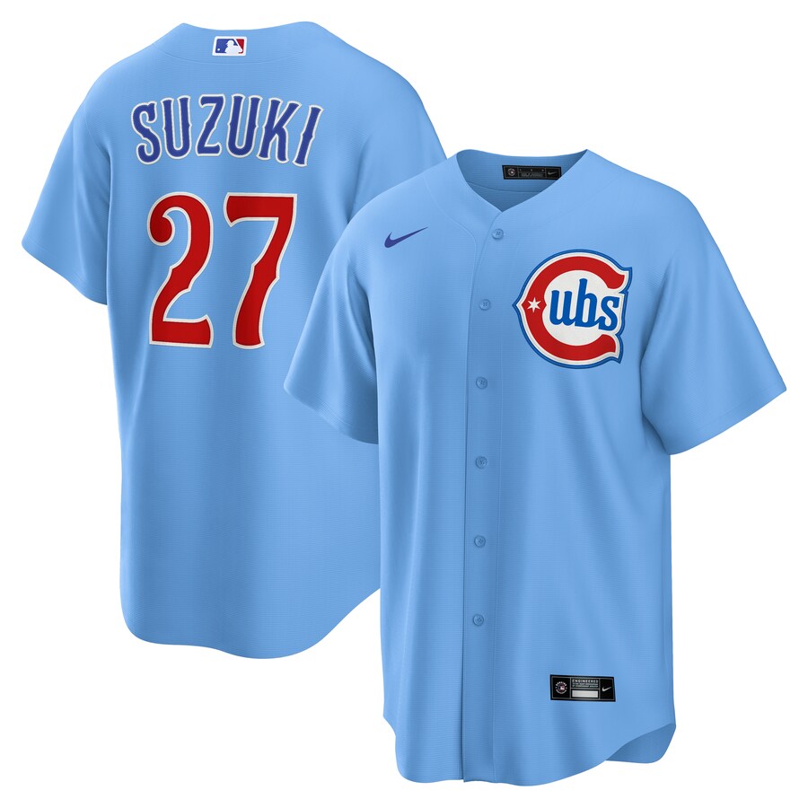 Men's Chicago Cubs Seiya Suzuki Nike Light Blue Alternate Replica Player Jersey - Jersey