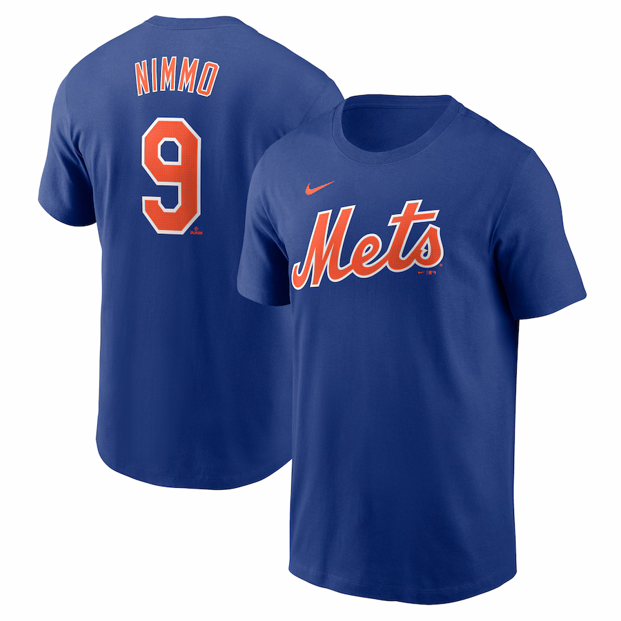 Men's New York Mets Brandon Nimmo Nike Royal Fuse Name & Number T-Shirt - Jersey