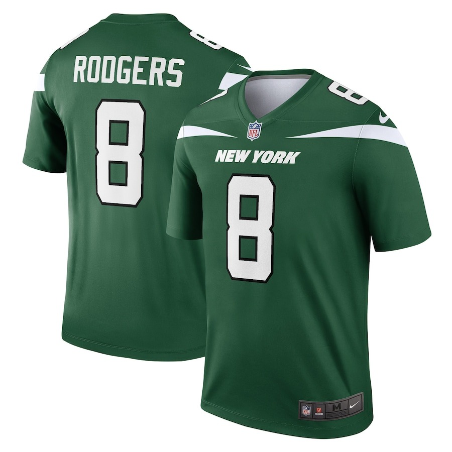 Men's New York Jets Aaron Rodgers Nike Gotham Green Legend Player Jersey - Jersey