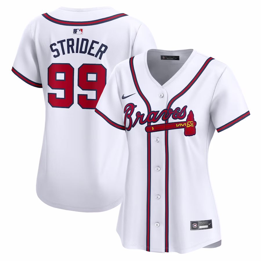 Women's Atlanta Braves Spencer Strider Nike White Home Limited Player Jersey - Jersey