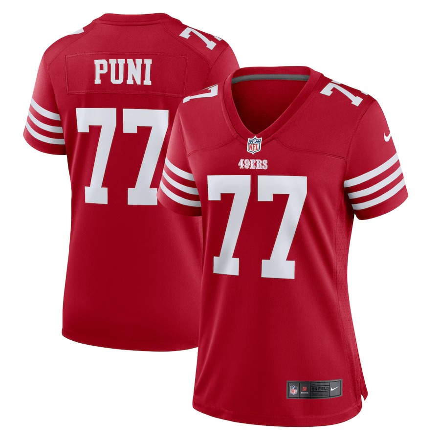 Women's San Francisco 49ers Dominick Puni Nike  Scarlet Team Game Jersey - Jersey