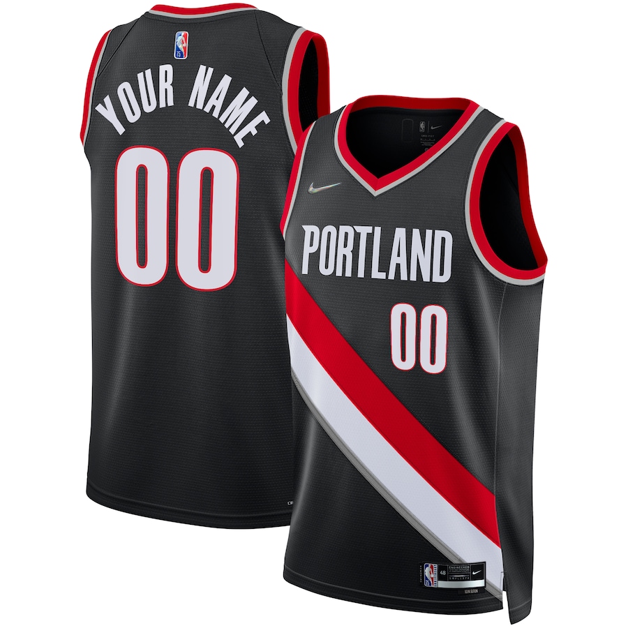 Men's Portland Trail Blazers Nike Black 2021/22 Diamond Swingman Custom Jersey - Icon Edition - Jersey