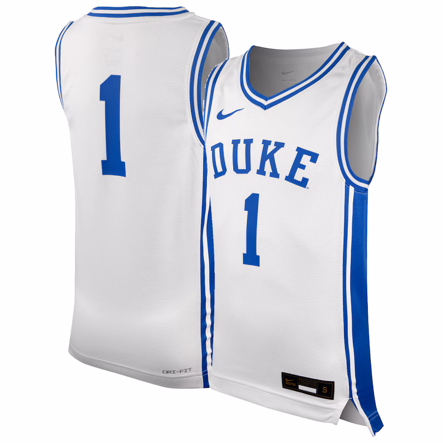 Youth Nike #1 White Duke Blue Devils Icon Replica Basketball Jersey - Jersey