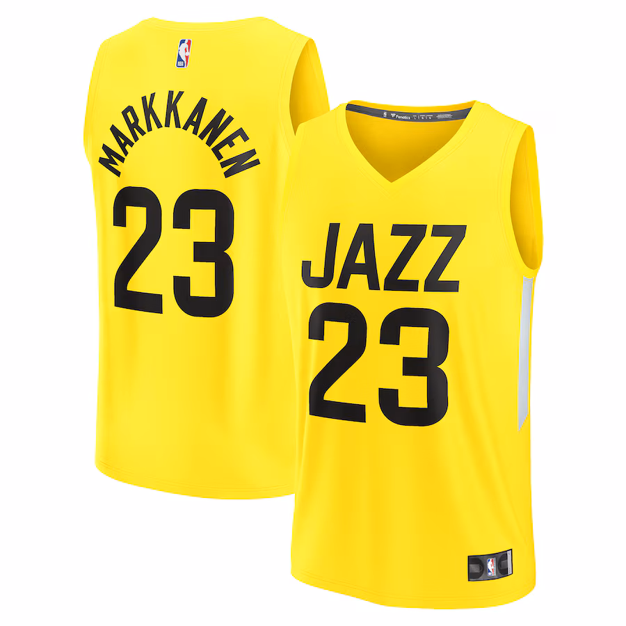 Men's Utah Jazz Lauri Markkanen Fanatics Yellow Fast Break Replica Player Jersey - Icon Edition - Jersey